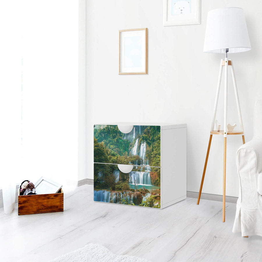 Klebefolie für Möbel Rainforest - IKEA Smastad Kommode - 2 Schubladen - Kinderzimmer