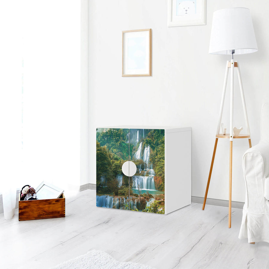 Selbstklebende Folie Rainforest - IKEA Smastad Schrank - 2 kleine Türen - Kinderzimmer