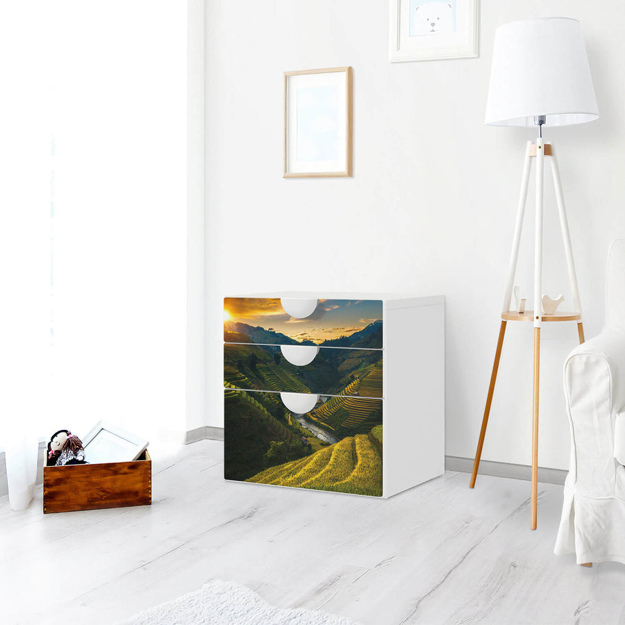 Folie für Möbel Reisterrassen - IKEA Smastad Kommode - 3 Schubladen - Kinderzimmer
