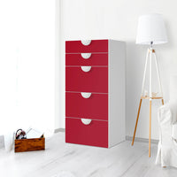 Möbel Klebefolie Rot Dark - IKEA Smastad Kommode - 5 Schubladen - Kinderzimmer