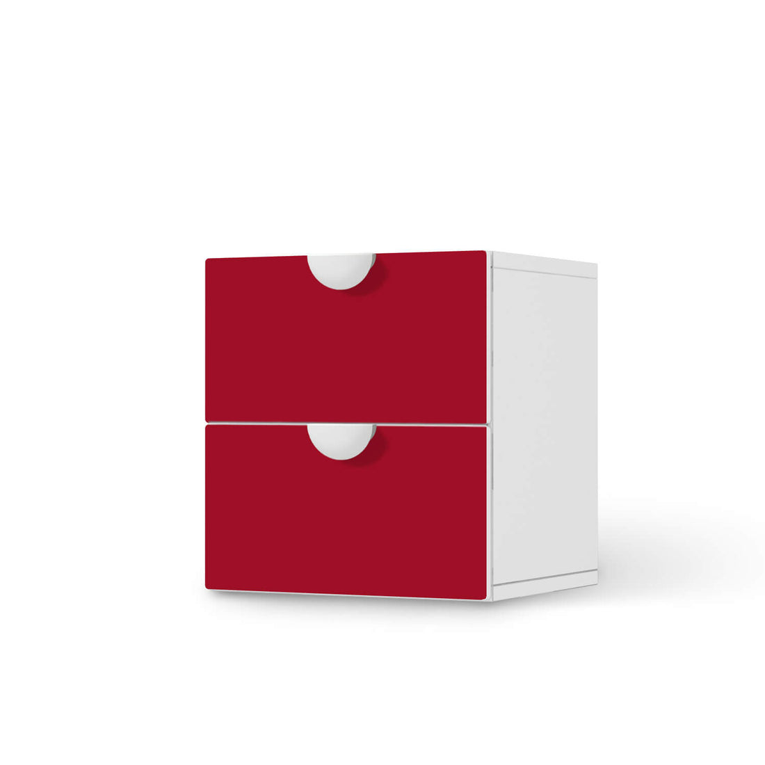 Klebefolie für Möbel Rot Dark - IKEA Smastad Kommode - 2 Schubladen  - weiss