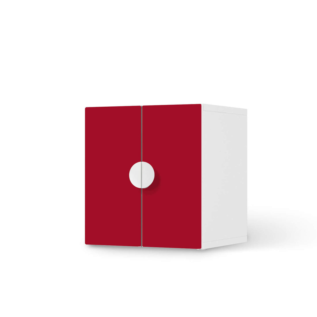 Selbstklebende Folie Rot Dark - IKEA Smastad Schrank - 2 kleine Türen  - weiss