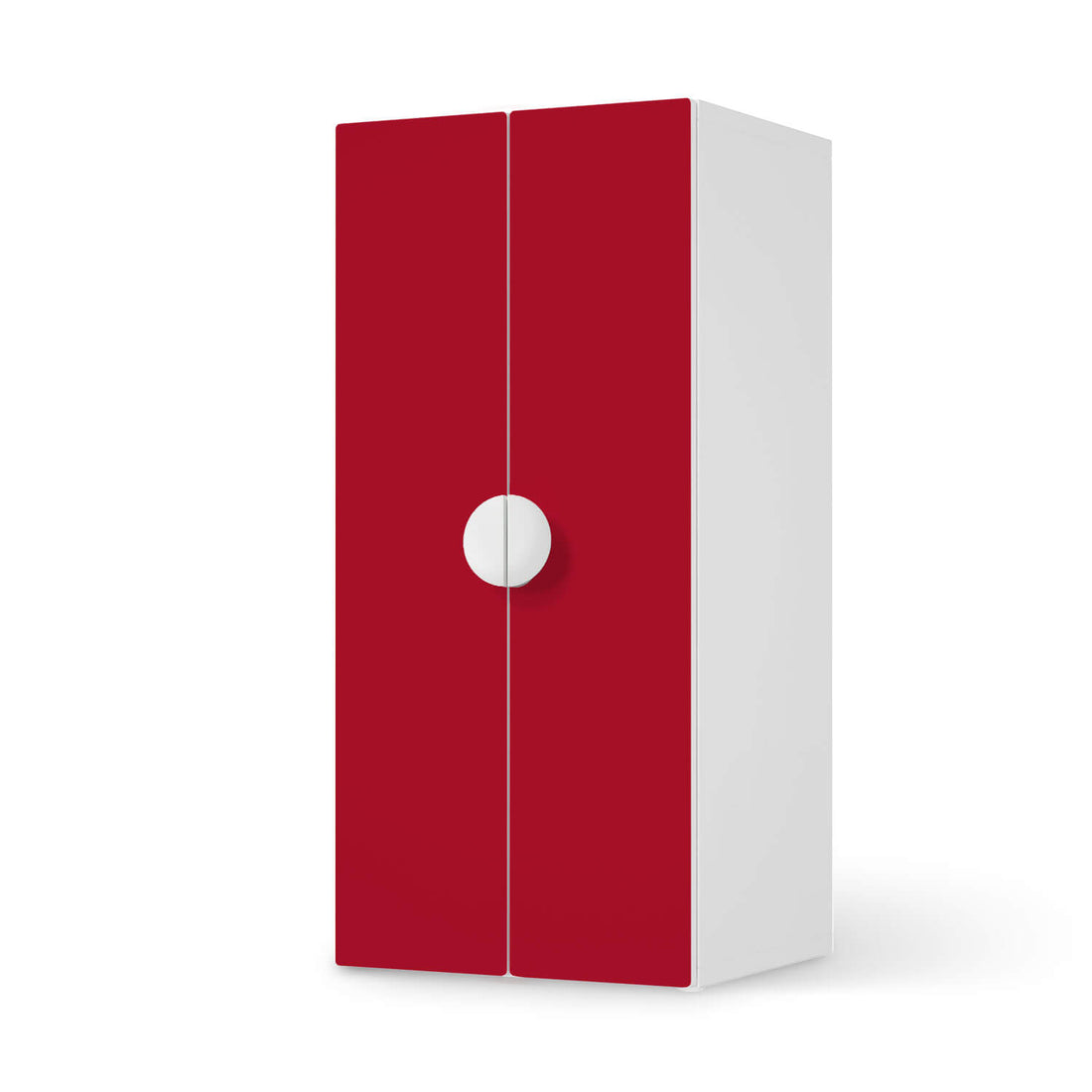 Möbelfolie Rot Dark - IKEA Smastad Schrank - 2 große Türen  - weiss