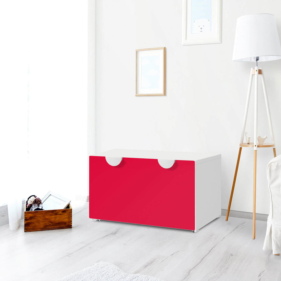 Möbelfolie Rot Light - IKEA Smastad Bank mit Kasten - Kinderzimmer