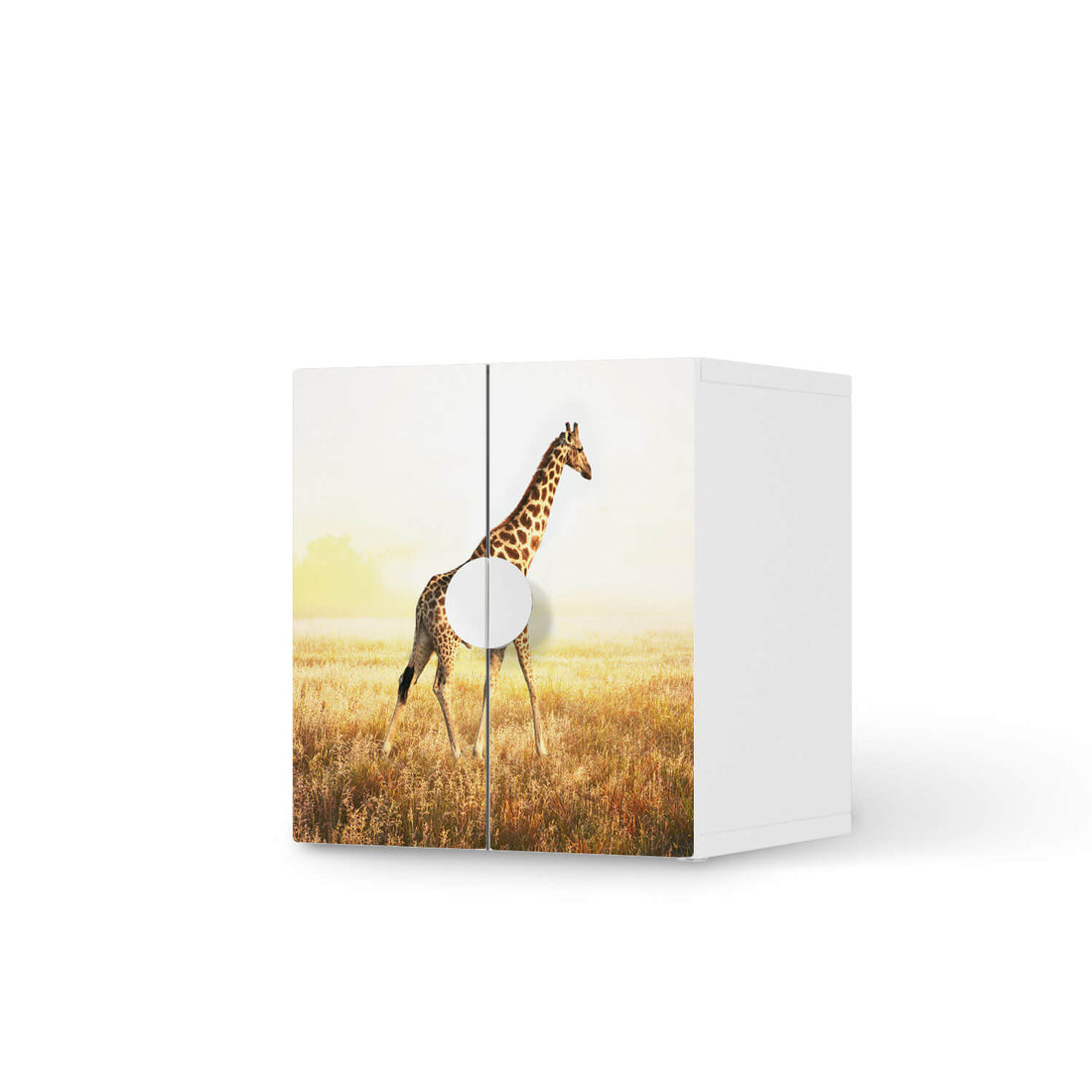 Selbstklebende Folie Savanna Giraffe - IKEA Smastad Schrank - 2 kleine Türen  - weiss
