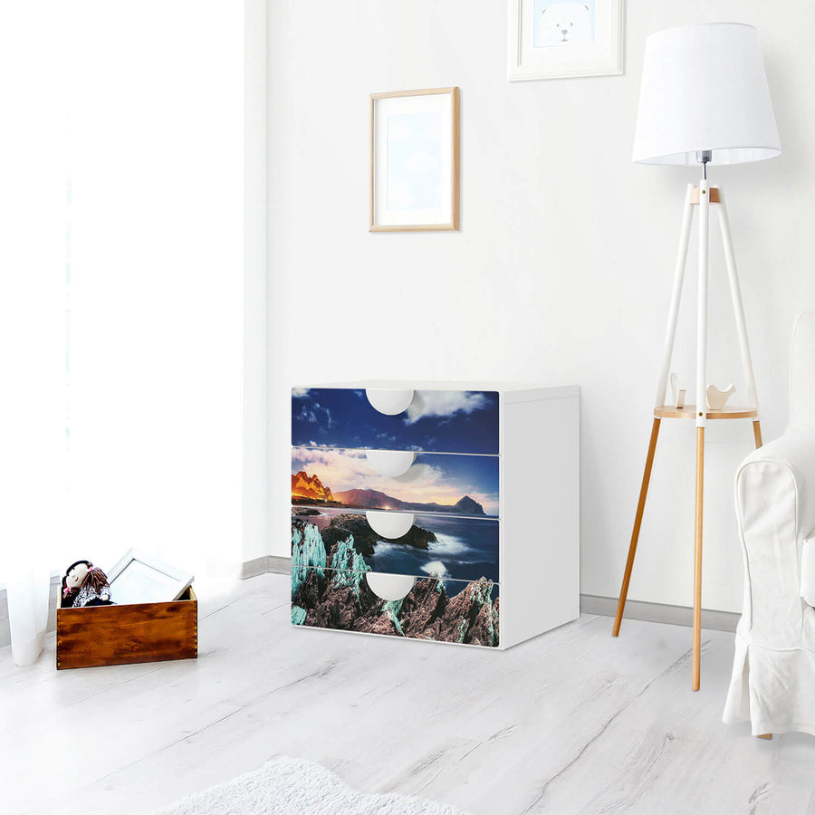 Klebefolie Seaside - IKEA Smastad Kommode - 4 Schubladen - Kinderzimmer