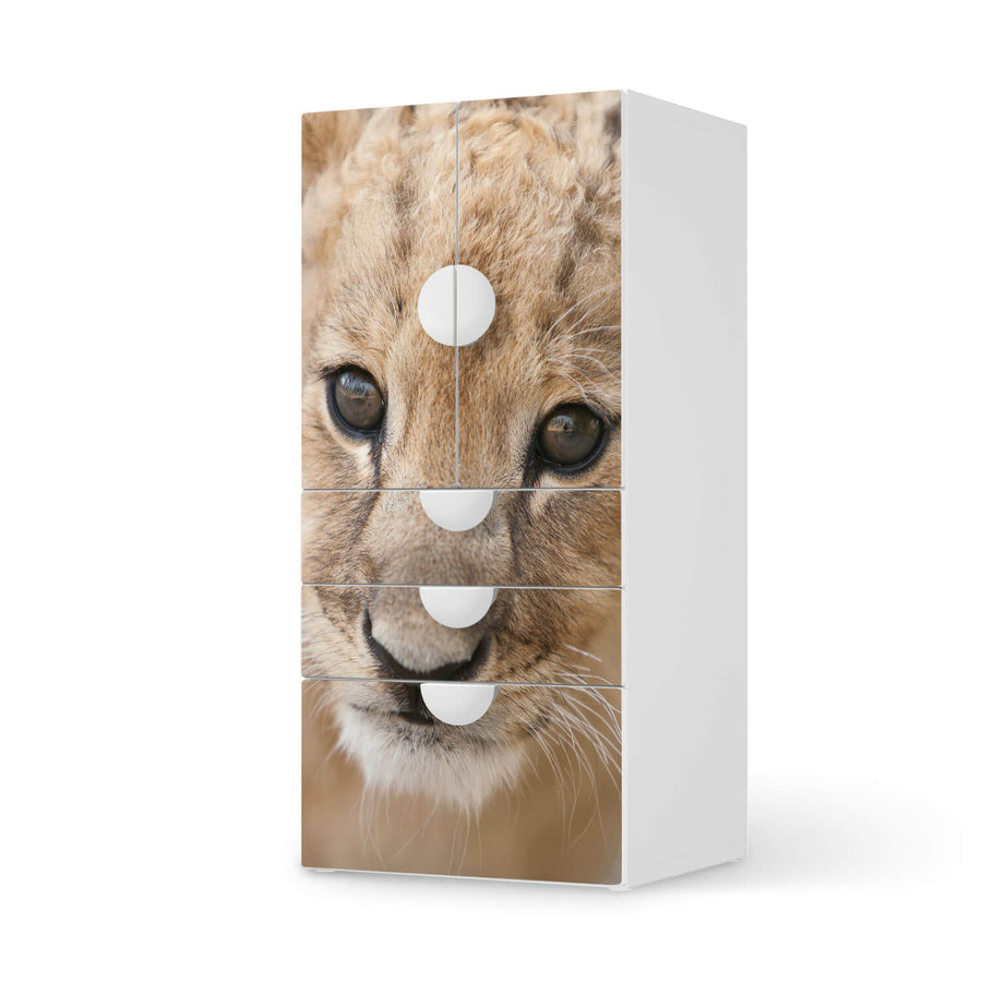 Möbelfolie Simba - IKEA Smastad kombiniert - 3 Schubladen und 2 kleine Türen  - weiss