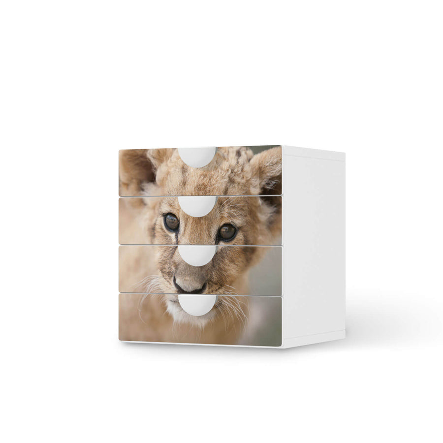 Klebefolie Simba - IKEA Smastad Kommode - 4 Schubladen  - weiss