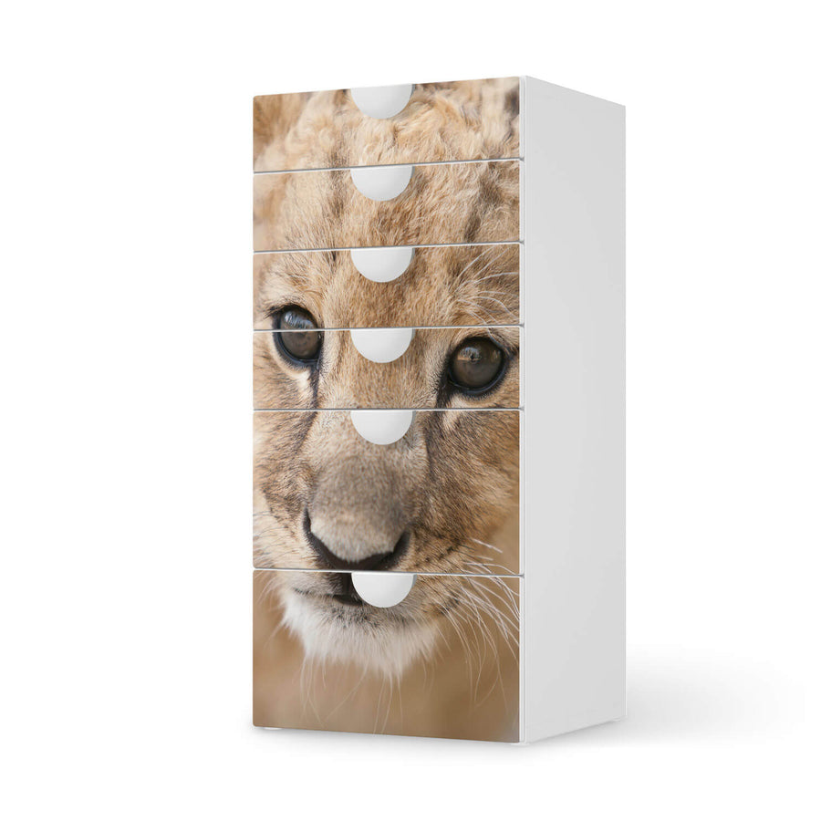 Klebefolie für Möbel Simba - IKEA Smastad Kommode - 6 Schubladen  - weiss