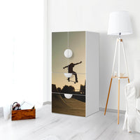 Möbelfolie Skater - IKEA Smastad kombiniert - 2 Schubladen und 2 kleine Türen - Kinderzimmer