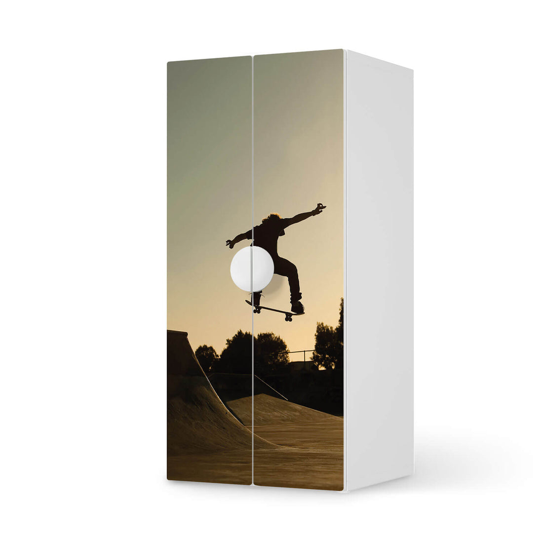 Möbelfolie Skater - IKEA Smastad Schrank - 2 große Türen  - weiss