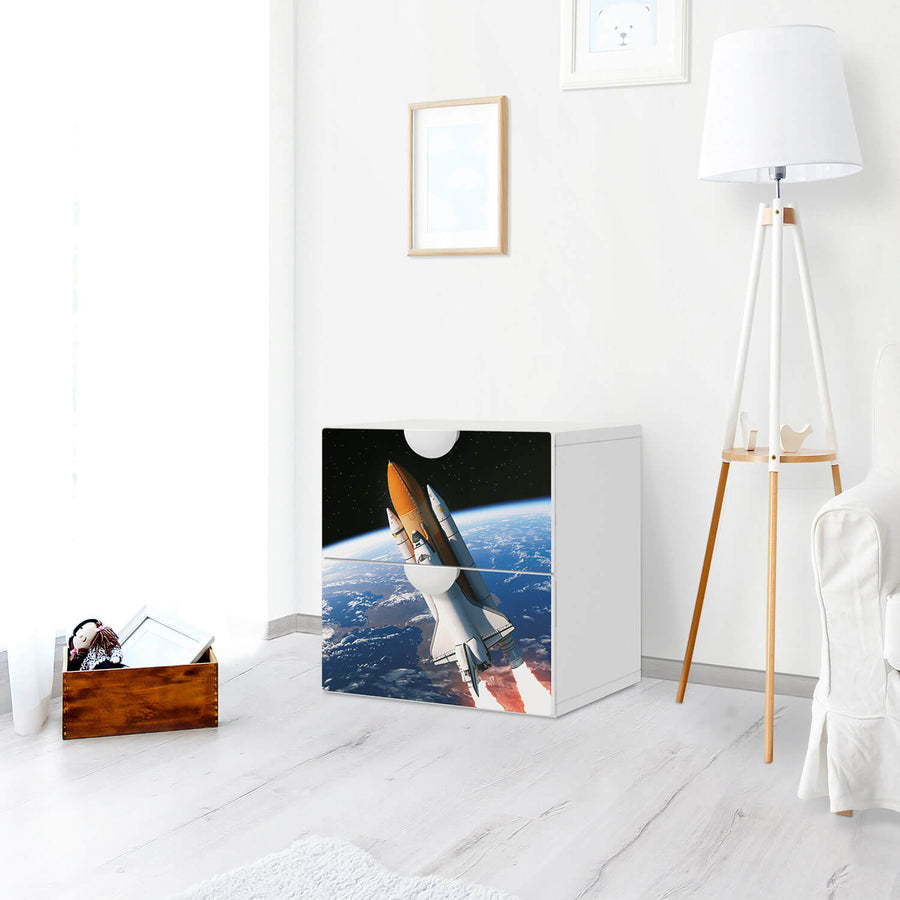 Klebefolie für Möbel Space Traveller - IKEA Smastad Kommode - 2 Schubladen - Kinderzimmer