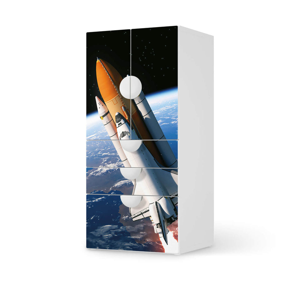 Möbelfolie Space Traveller - IKEA Smastad kombiniert - 3 Schubladen und 2 kleine Türen  - weiss