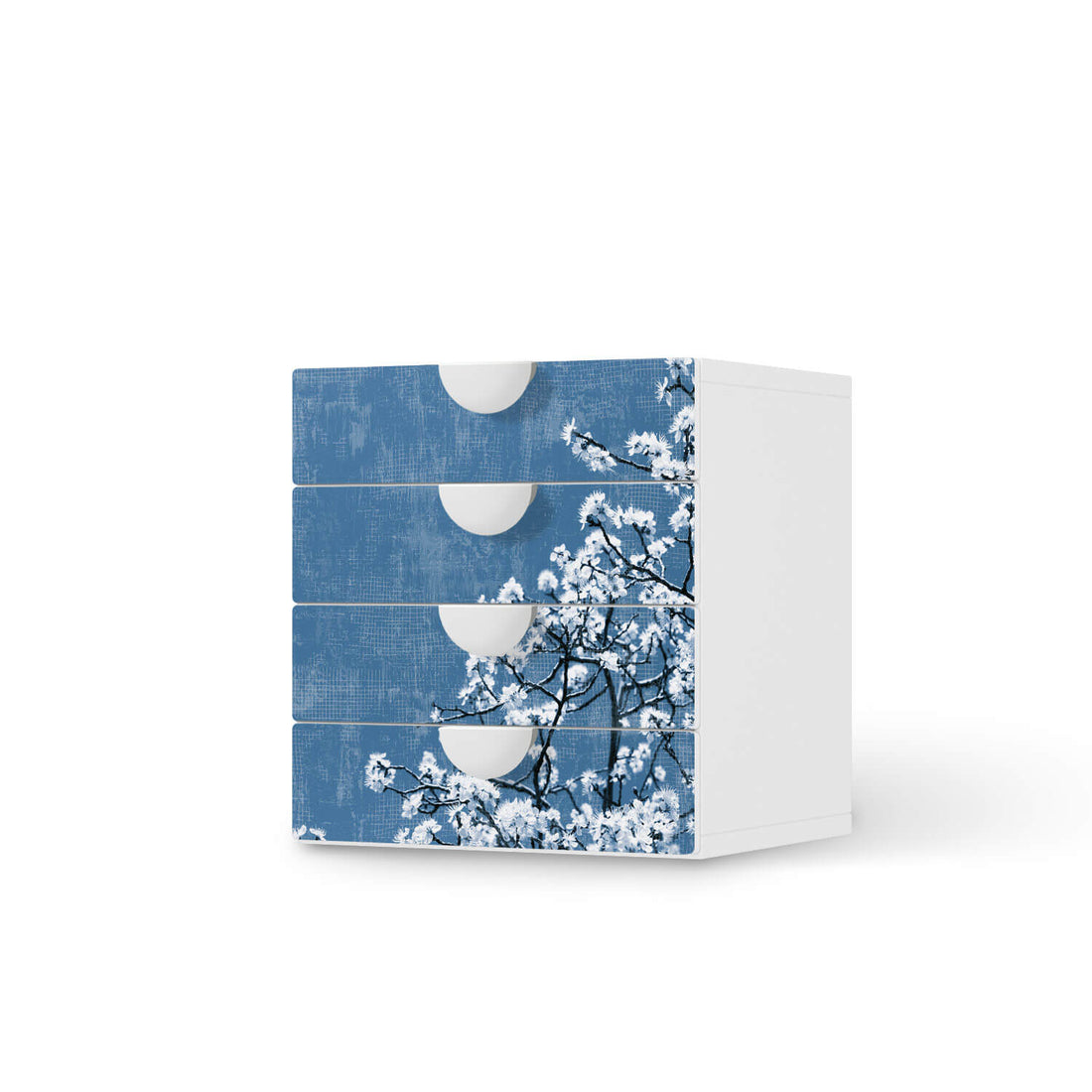 Klebefolie Spring Tree - IKEA Smastad Kommode - 4 Schubladen  - weiss