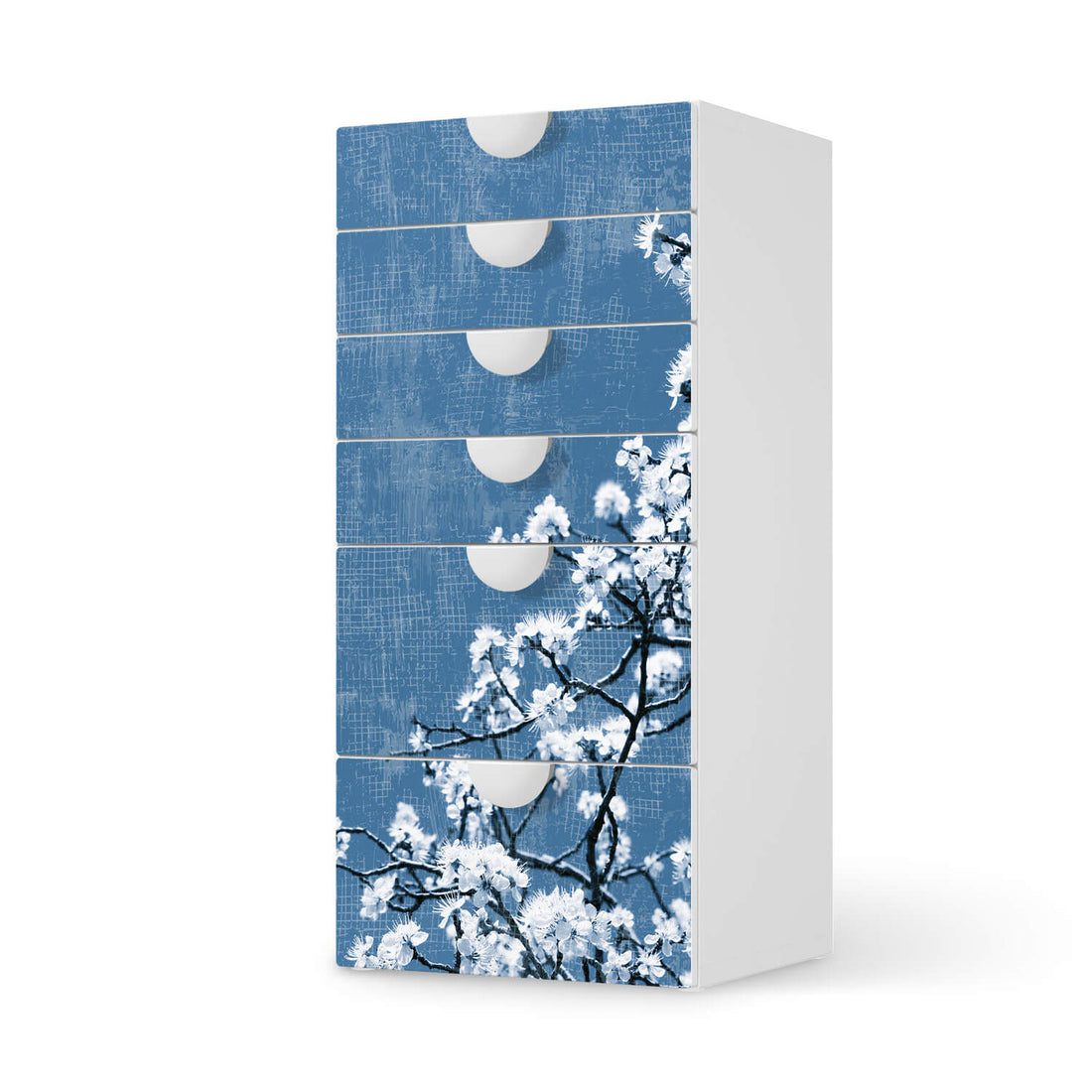 Klebefolie für Möbel Spring Tree - IKEA Smastad Kommode - 6 Schubladen  - weiss