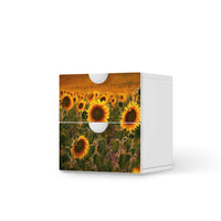 Klebefolie für Möbel Sunflowers - IKEA Smastad Kommode - 2 Schubladen  - weiss