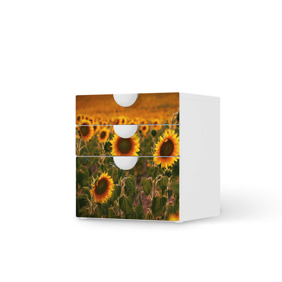 Folie für Möbel Sunflowers - IKEA Smastad Kommode - 3 Schubladen  - weiss