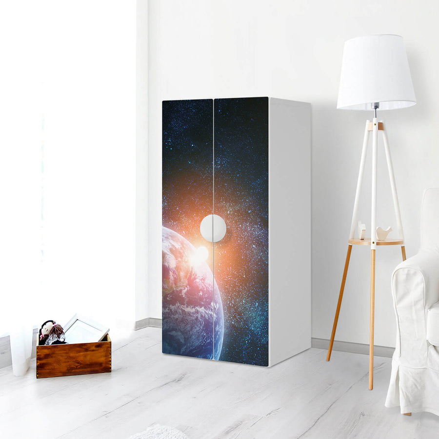 Möbelfolie Sunrise - IKEA Smastad Schrank - 2 große Türen - Kinderzimmer