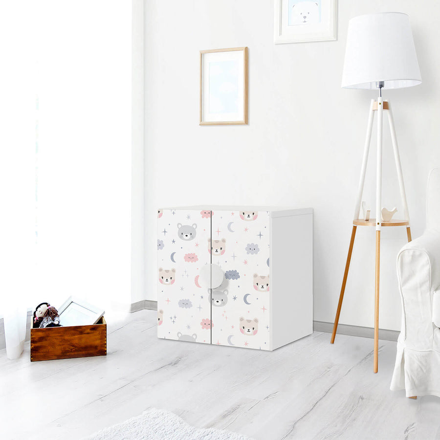Selbstklebende Folie Sweet Dreams - IKEA Smastad Schrank - 2 kleine Türen - Kinderzimmer