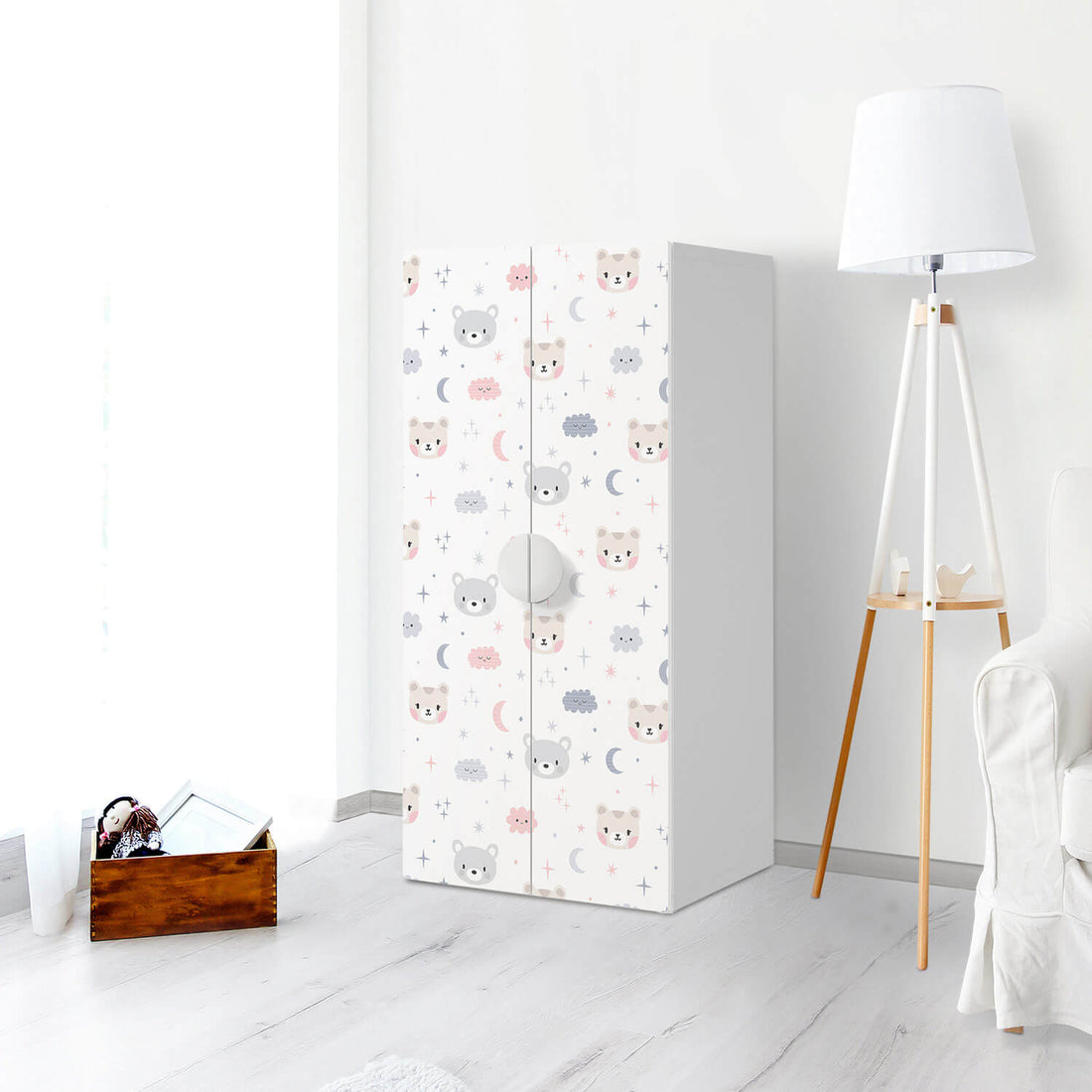 Möbelfolie Sweet Dreams - IKEA Smastad Schrank - 2 große Türen - Kinderzimmer