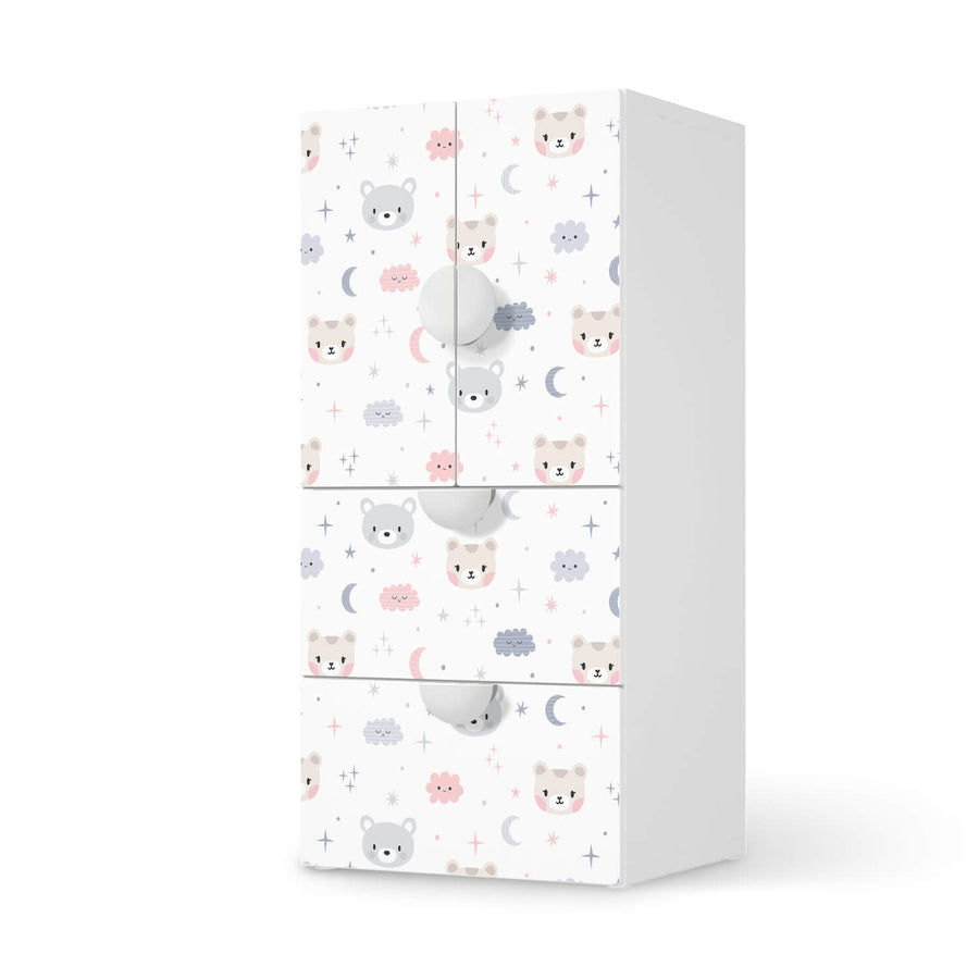 Möbelfolie Sweet Dreams - IKEA Smastad kombiniert - 2 Schubladen und 2 kleine Türen  - weiss