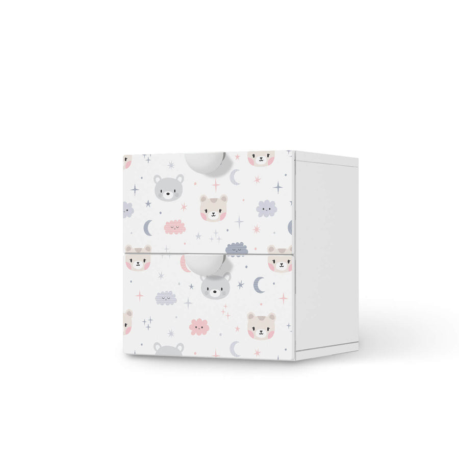 Klebefolie für Möbel Sweet Dreams - IKEA Smastad Kommode - 2 Schubladen  - weiss