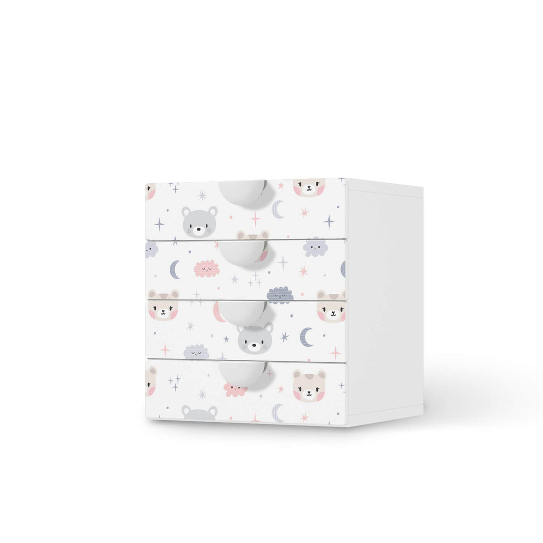 Klebefolie Sweet Dreams - IKEA Smastad Kommode - 4 Schubladen  - weiss