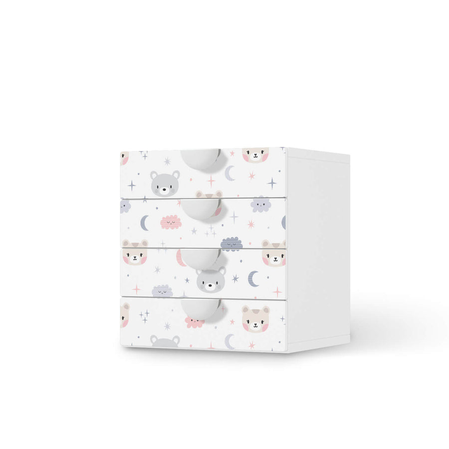 Klebefolie Sweet Dreams - IKEA Smastad Kommode - 4 Schubladen  - weiss