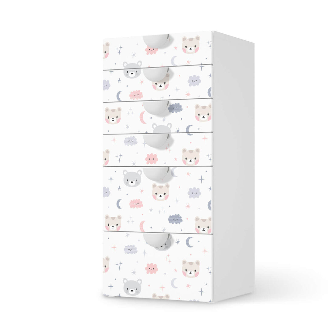 Klebefolie für Möbel Sweet Dreams - IKEA Smastad Kommode - 6 Schubladen  - weiss