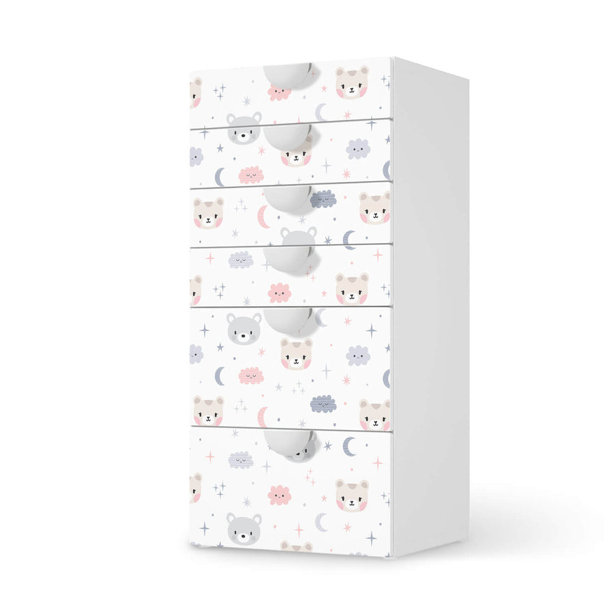 Klebefolie für Möbel Sweet Dreams - IKEA Smastad Kommode - 6 Schubladen  - weiss