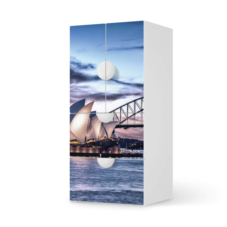 Möbelfolie Sydney - IKEA Smastad kombiniert - 2 Schubladen und 2 kleine Türen  - weiss