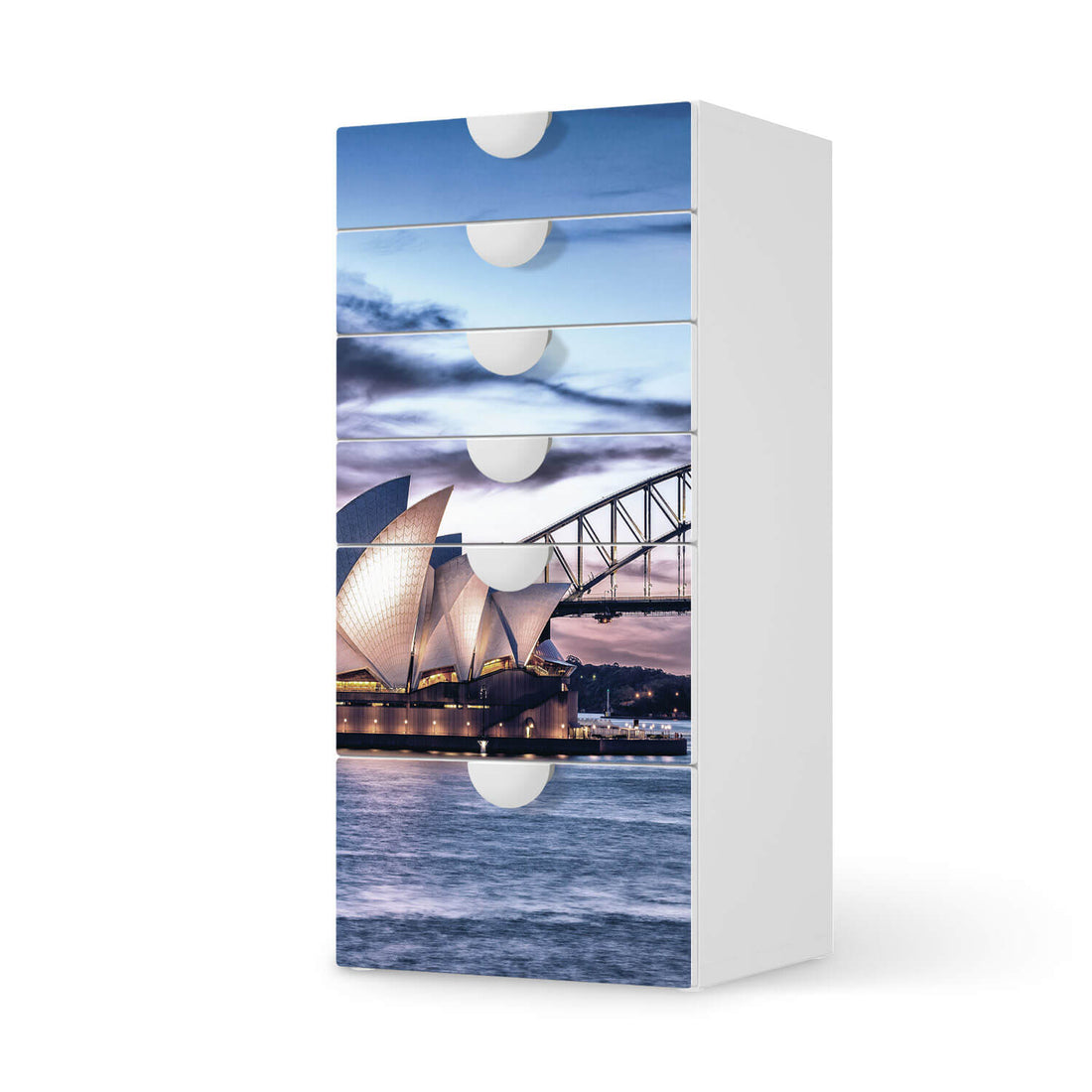Klebefolie für Möbel Sydney - IKEA Smastad Kommode - 6 Schubladen  - weiss