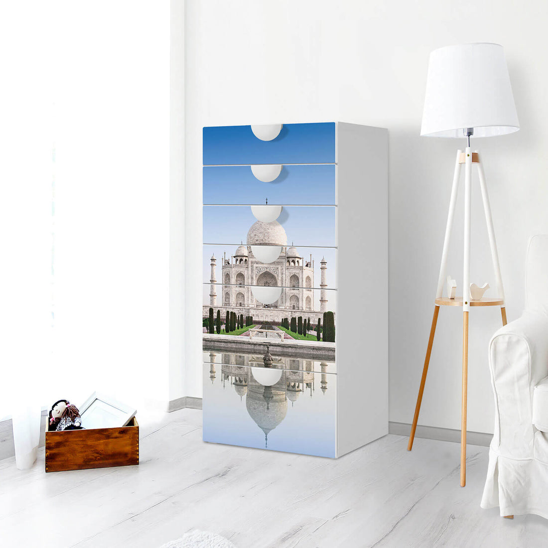 Klebefolie für Möbel Taj Mahal - IKEA Smastad Kommode - 6 Schubladen - Kinderzimmer