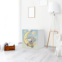 Klebefolie für Möbel Teddy und Mond - IKEA Smastad Kommode - 2 Schubladen - Kinderzimmer