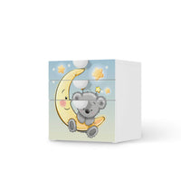Folie für Möbel Teddy und Mond - IKEA Smastad Kommode - 3 Schubladen  - weiss