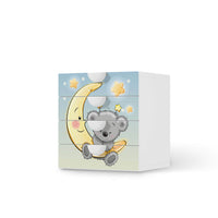 Klebefolie Teddy und Mond - IKEA Smastad Kommode - 4 Schubladen  - weiss
