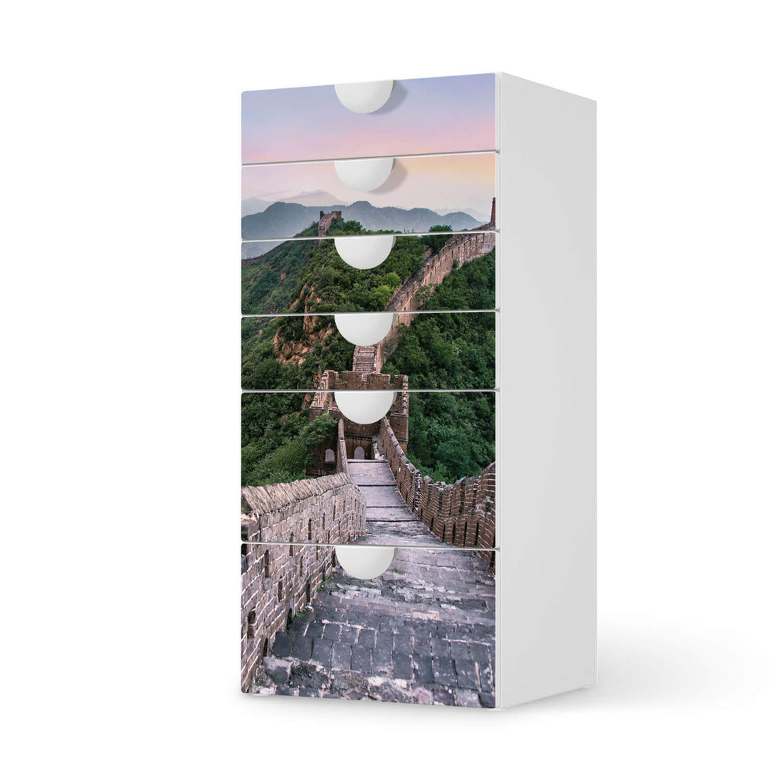 Klebefolie für Möbel The Great Wall - IKEA Smastad Kommode - 6 Schubladen  - weiss