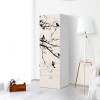 Klebefolie Tree and Birds 1 - IKEA Smastad kombiniert - 3 Schubladen und 2 große Türen - Kinderzimmer