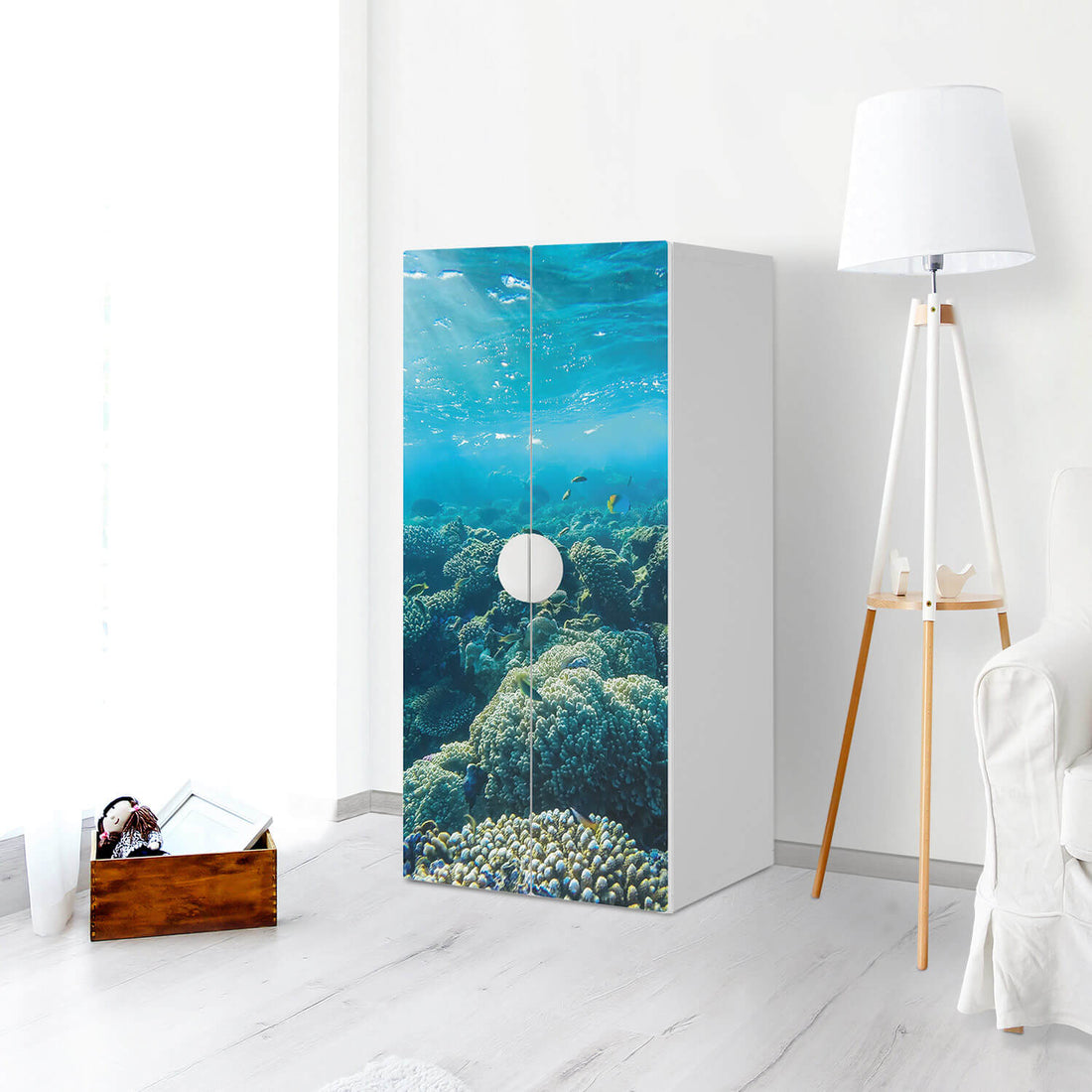 Möbelfolie Underwater World - IKEA Smastad Schrank - 2 große Türen - Kinderzimmer