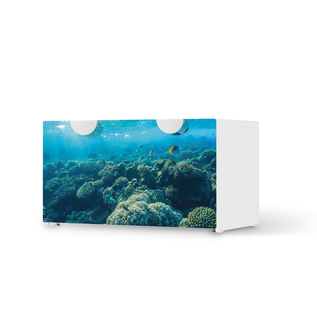 Möbelfolie Underwater World - IKEA Smastad Bank mit Kasten  - weiss