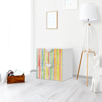 Klebefolie für Möbel Watercolor Stripes - IKEA Smastad Kommode - 2 Schubladen - Kinderzimmer