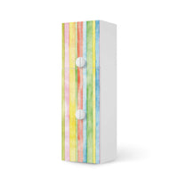 Selbstklebende Folie Watercolor Stripes - IKEA Smastad kombiniert - 2 große Türen und 2 kleine Türen  - weiss