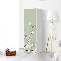 Klebefolie White Blossoms - IKEA Smastad kombiniert - 3 Schubladen und 2 große Türen - Kinderzimmer