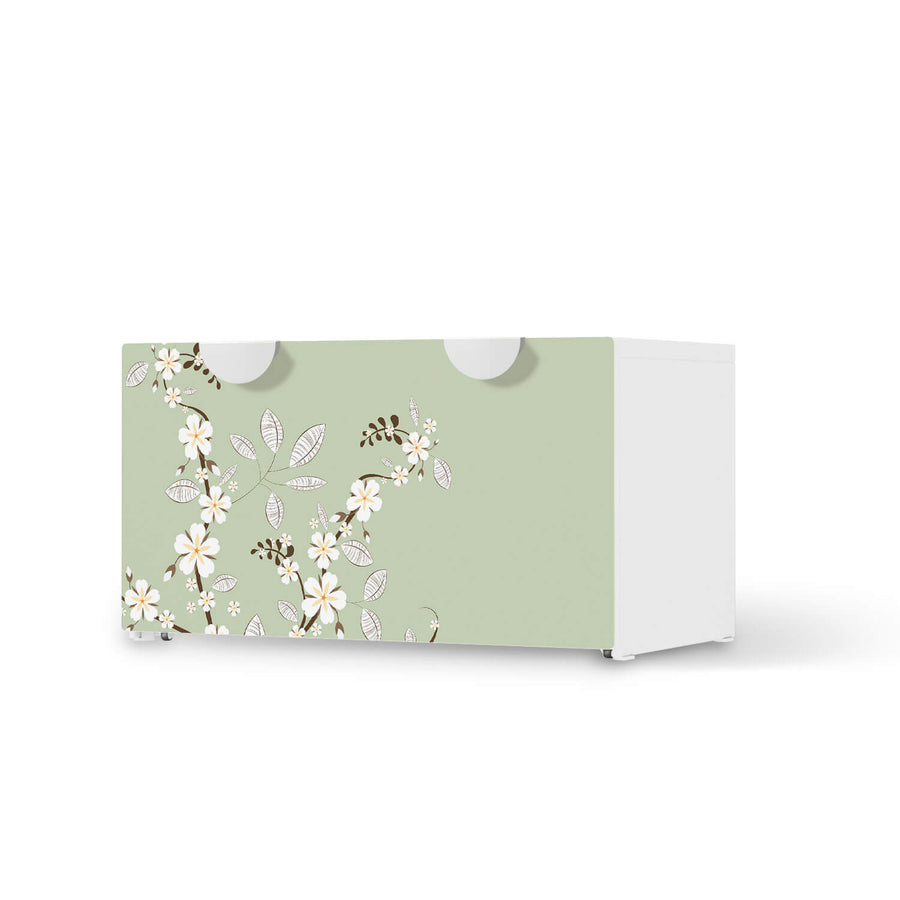 Möbelfolie White Blossoms - IKEA Smastad Bank mit Kasten  - weiss