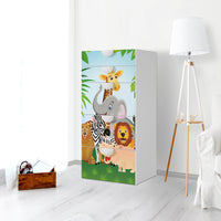 Möbel Klebefolie Wild Animals - IKEA Smastad Kommode - 5 Schubladen - Kinderzimmer