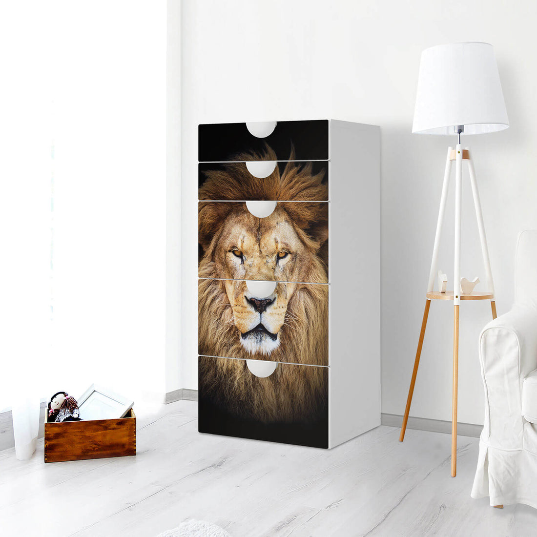 Möbel Klebefolie Wild Eyes - IKEA Smastad Kommode - 5 Schubladen - Kinderzimmer