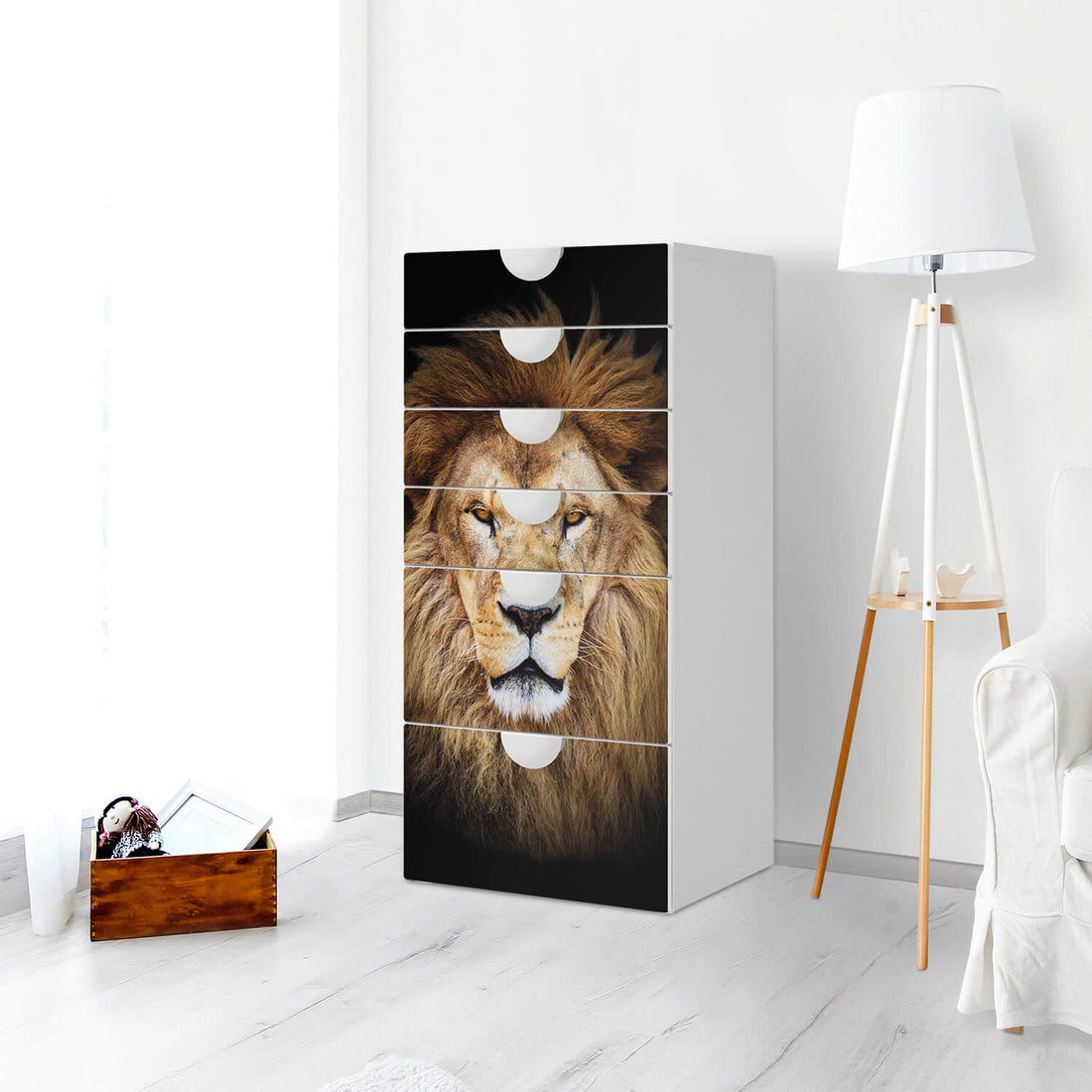 Klebefolie für Möbel Wild Eyes - IKEA Smastad Kommode - 6 Schubladen - Kinderzimmer