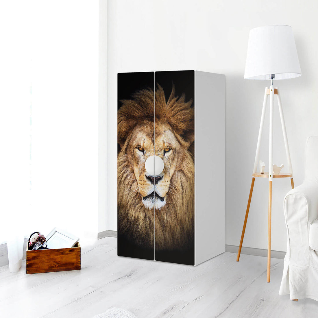 Möbelfolie Wild Eyes - IKEA Smastad Schrank - 2 große Türen - Kinderzimmer