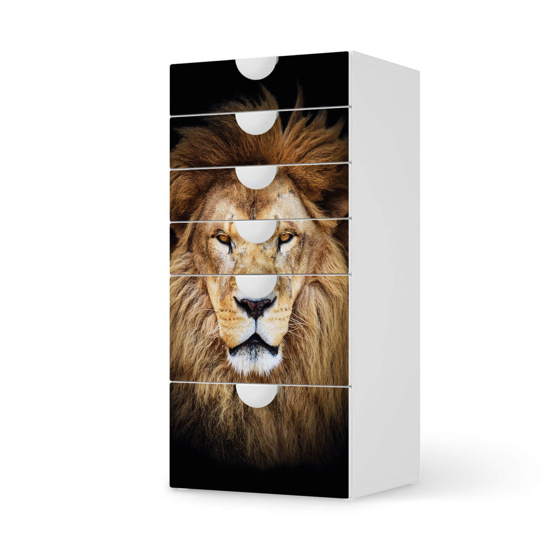 Klebefolie für Möbel Wild Eyes - IKEA Smastad Kommode - 6 Schubladen  - weiss