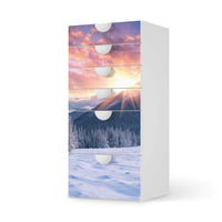 Klebefolie für Möbel Zauberhafte Winterlandschaft - IKEA Smastad Kommode - 6 Schubladen  - weiss